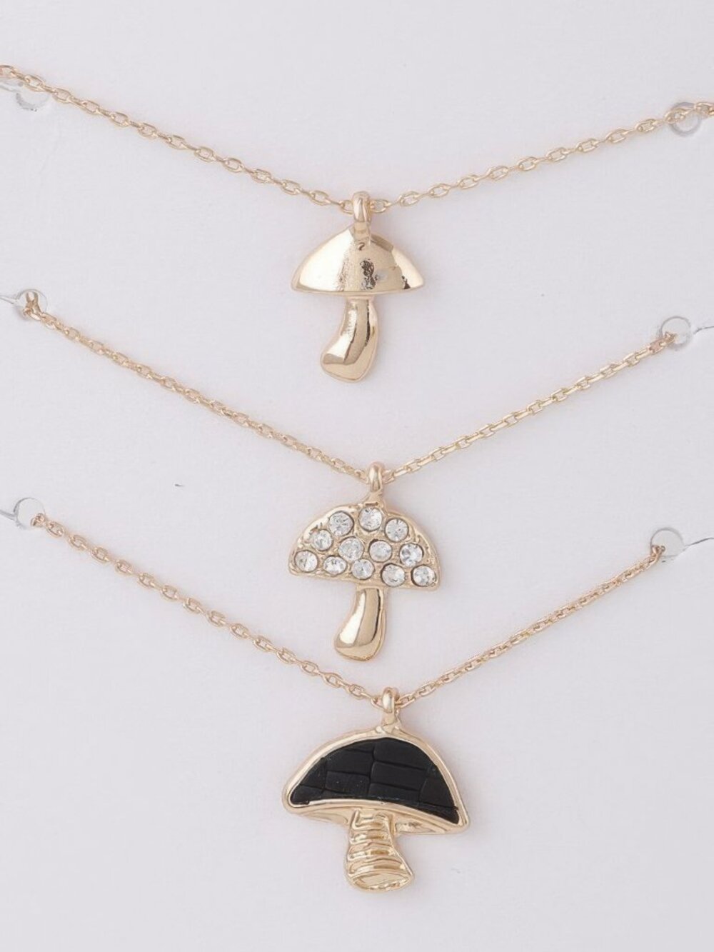 Mushroom Pendant Necklace Set